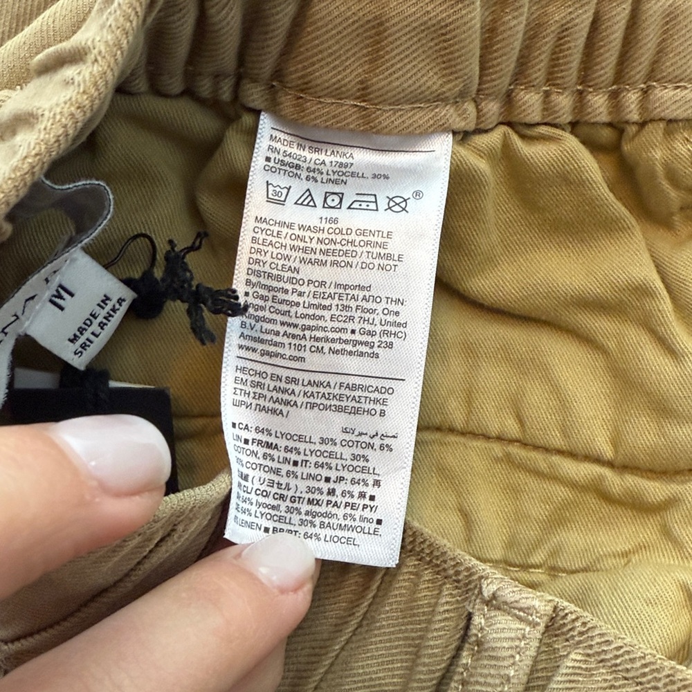 NWT Banana Republic Linen Blend Khaki Utility Ankle Parachute Pants Size Med - Picture 9 of 10